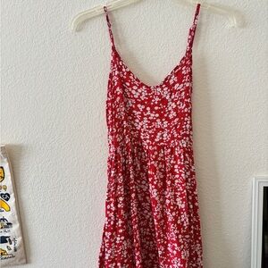 ROMWE Red Floral Mini Dress